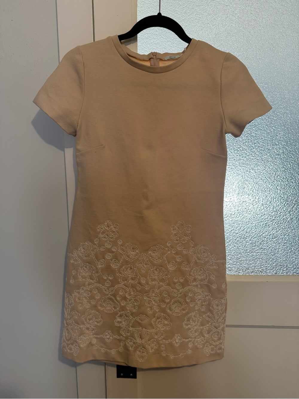 Kimchi Blue Cream Short Sleeve Embroidered Mini Dress